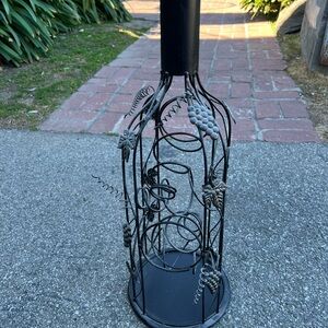 Artistic Black Metal Wine Holder